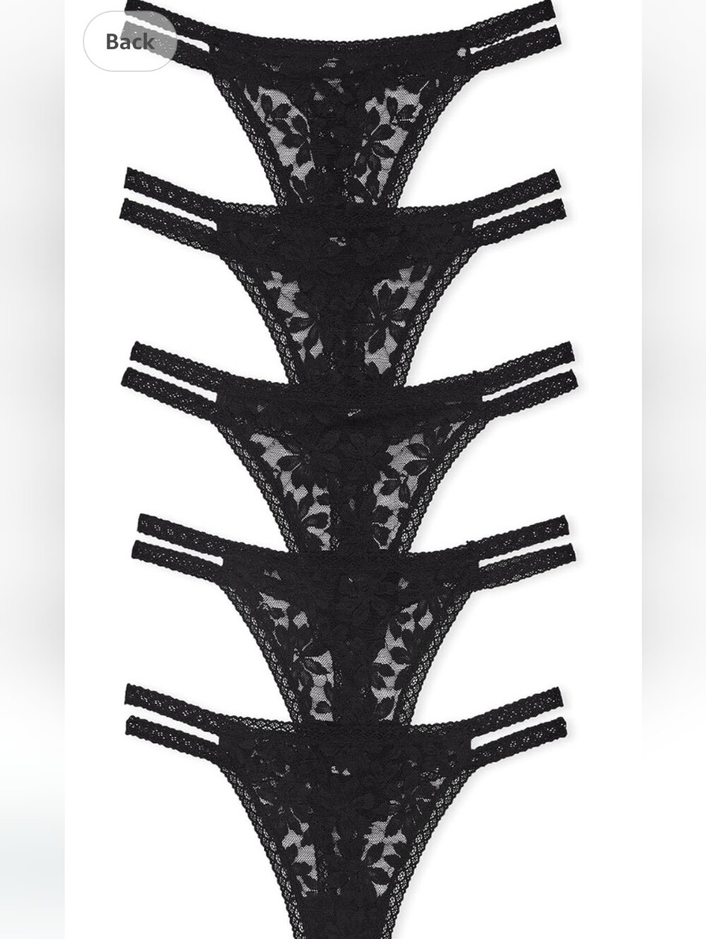 PINK daisy Lace Strappy Thongs - 5 Pack Nwt